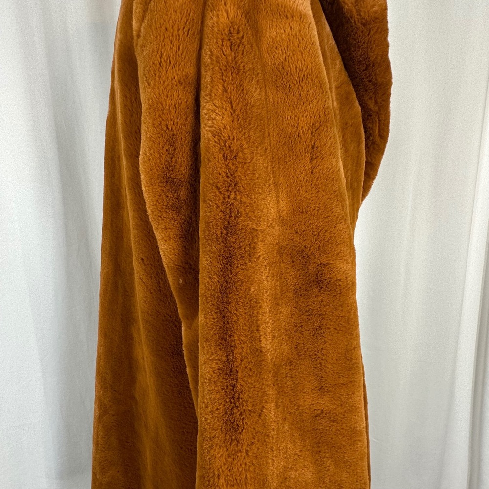 Marc New York Andrew Marc Women's S Cognac Brown Faux Fur Teddy Coat - Picture 7 of 15